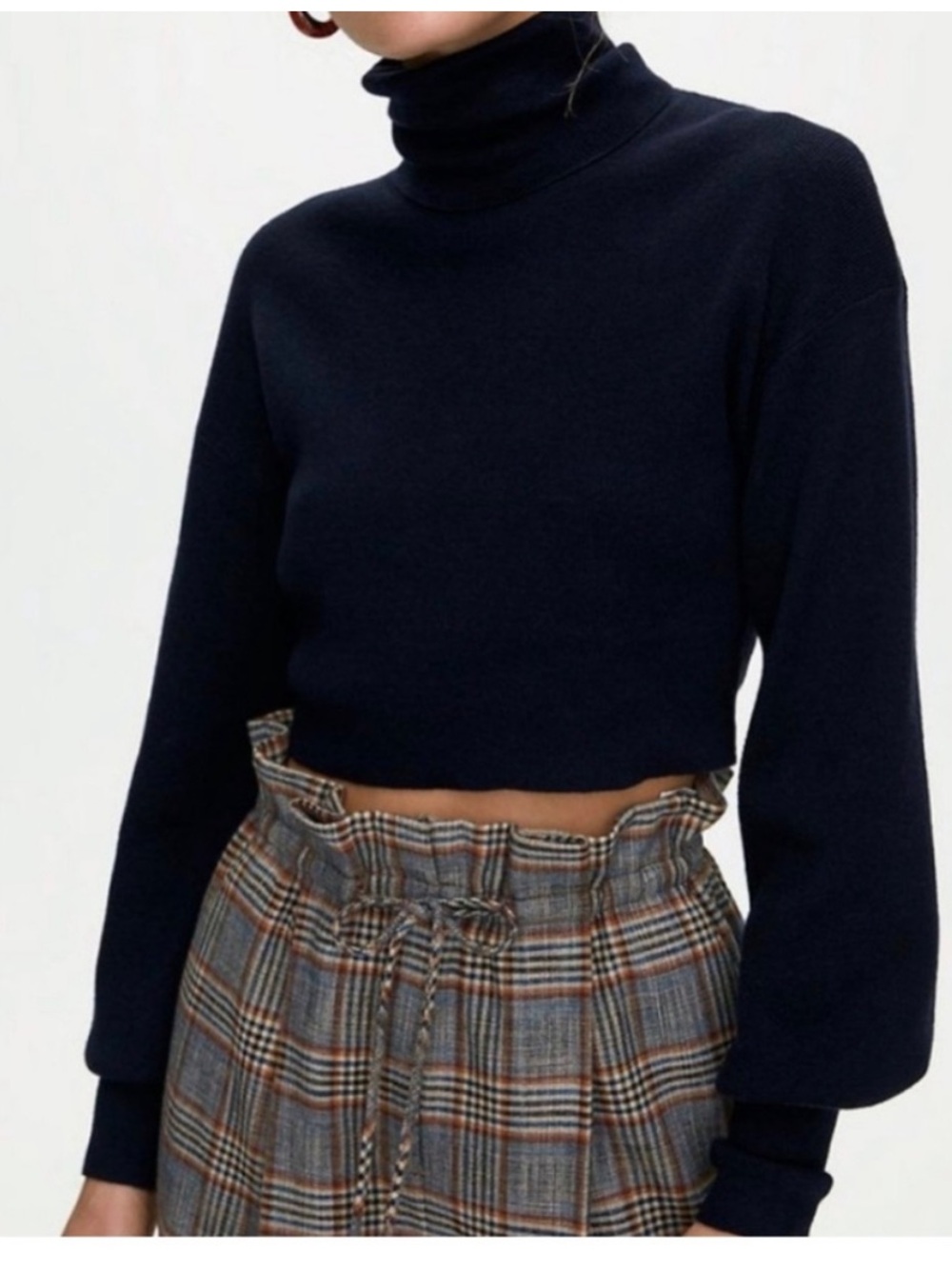 Wilfred Rebecca Turtleneck Sweater, Cropped, Black, S